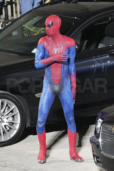 See Andrew Garfield in His Extremely Tight Spider-Man Costume! See Andrew Garfield in His Extremely Tight Spider-Man Costume!