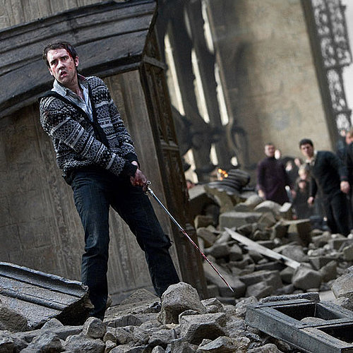 Neville Longbottom wielding his big sword in Harry Potter and the