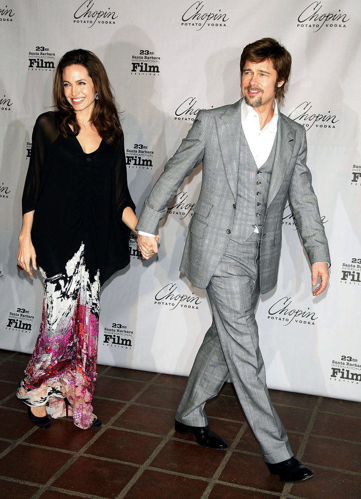 Brad Pitt led the way for Angelina Jolie at the 2008 Santa Barbara International Film Festival.
Brad Pitt led the way for Angelina Jolie at the 2008 Santa Barbara International Film Festival.