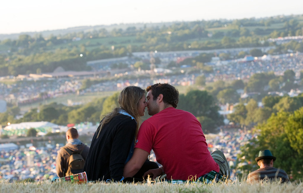A twosome shared a romantic moment at the Glastonbury festival.
A twosome shared a romantic moment at the Glastonbury festival.