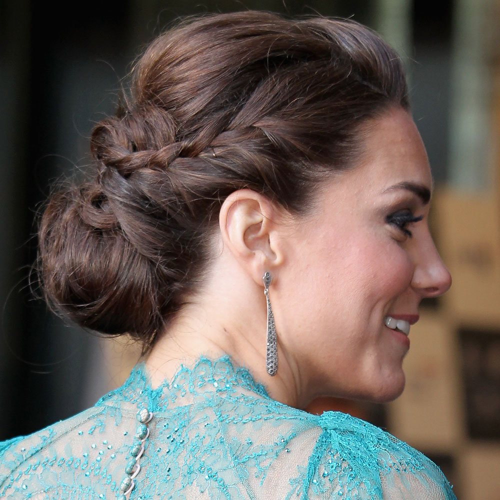 Kate Middleton Wears A Braided Bun Up Do Popsugar Beauty Australia