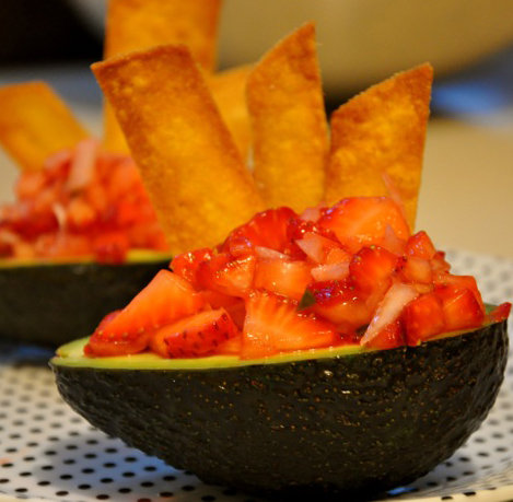 Avocado With Strawberry Salsa Avocado With Strawberry Salsa