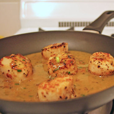 Seared Scallops in White Wine Butter Sauce Seared Scallops in White Wine Butter Sauce