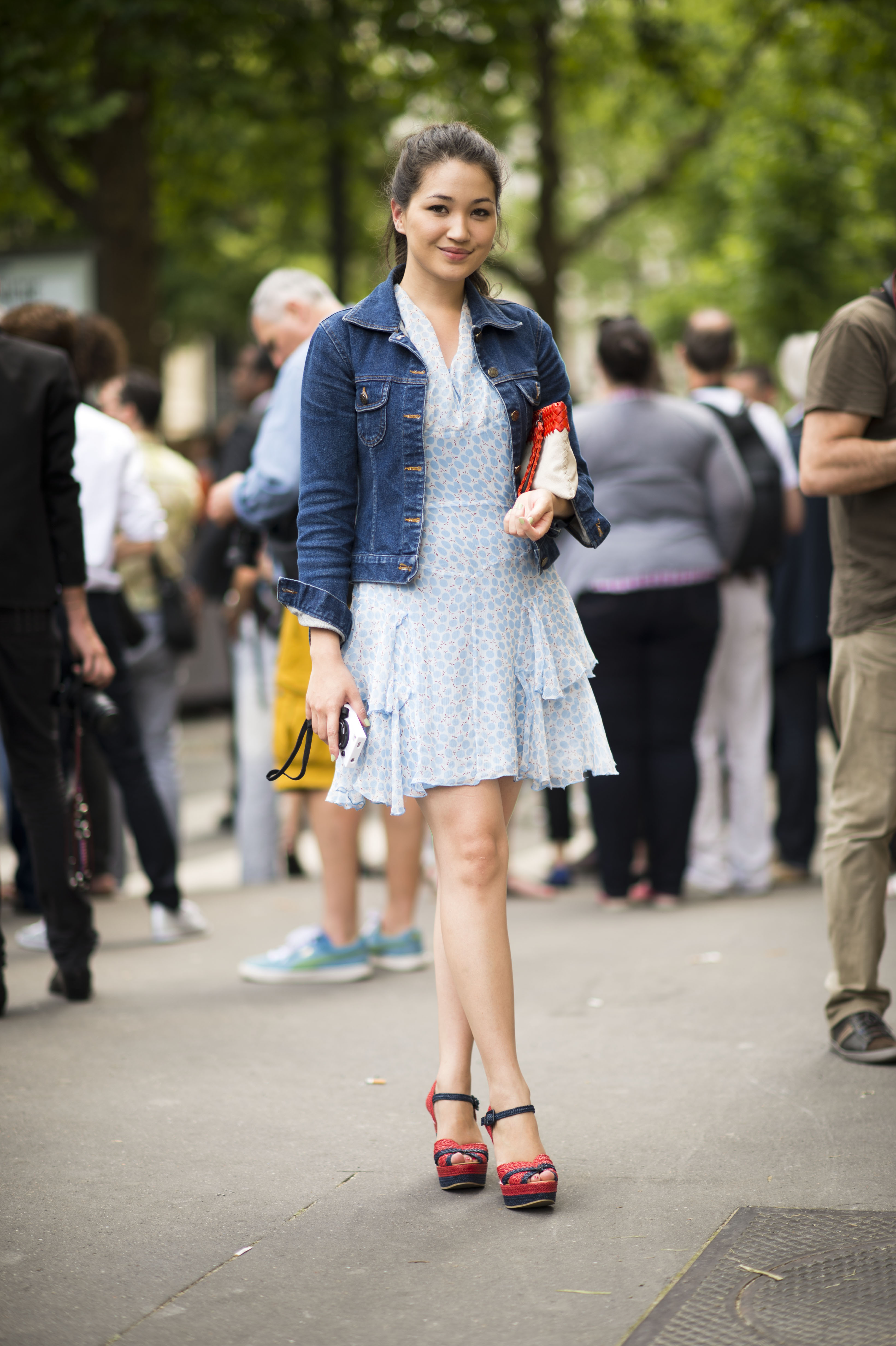 Look to Summer staples, like a denim jacket and Americanathemed 150