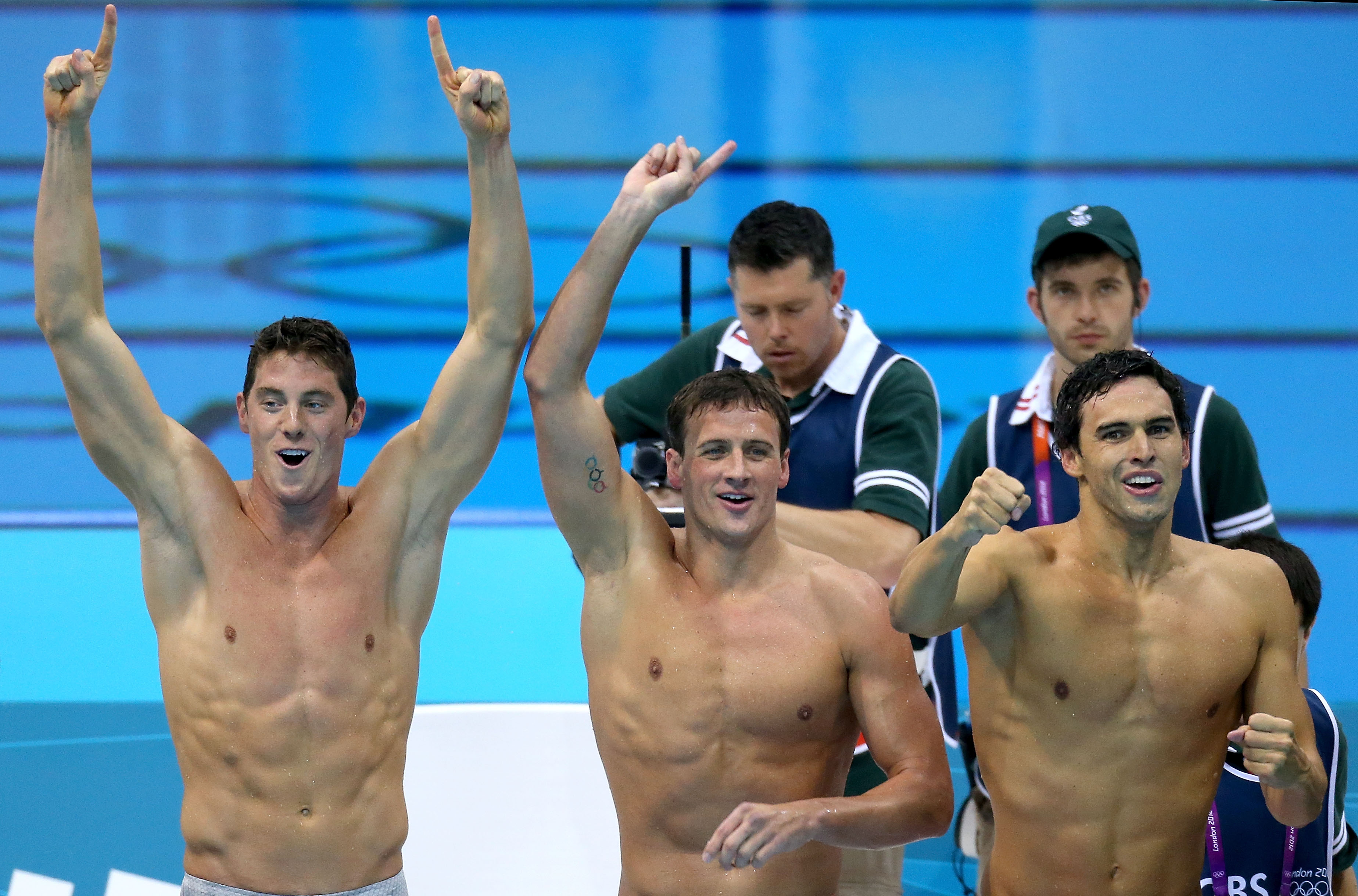 Us Swimmers Conor Dwyer Ryan Lochte And Ricky Berens Showed Their Say Goodbye To The London