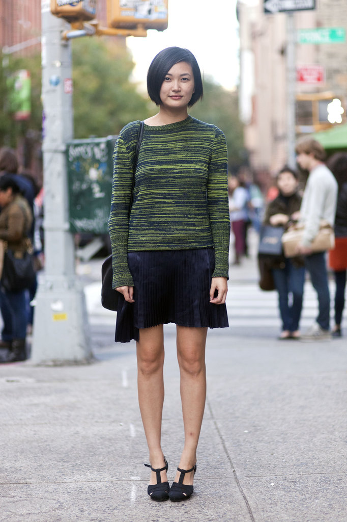 A cool-girl knit upped the ante on a pleated skirt and ladylike heels.
Source: Adam Katz Sinding
A cool-girl knit upped the ante on a pleated skirt and ladylike heels.
Source: Adam Katz Sinding