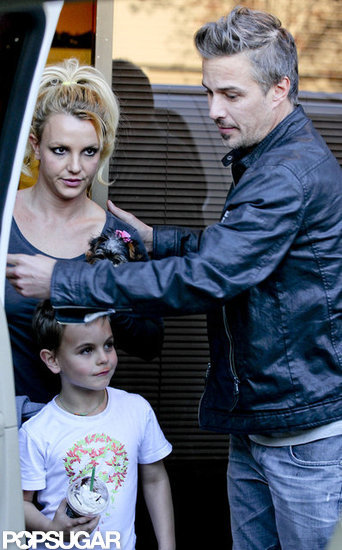 Britney Spears and her boys left the California Music Academy. Britney Spears and her boys left the California Music Academy.