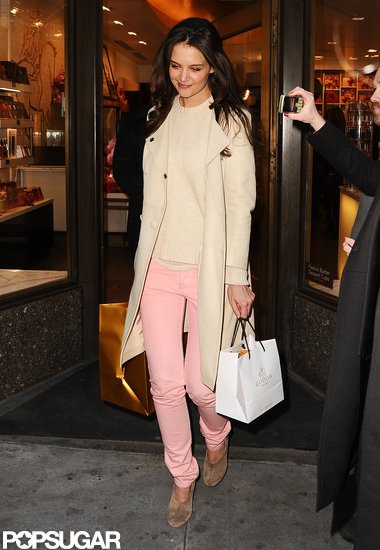 Katie Holmes visited a Godiva store in NYC on Thursday. Katie Holmes visited a Godiva store in NYC on Thursday.