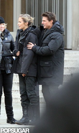 Tom Cruise and Emily Blunt Get Friendly — and Down to Business — on Set Tom Cruise and Emily Blunt Get Friendly — and Down to Business — on Set