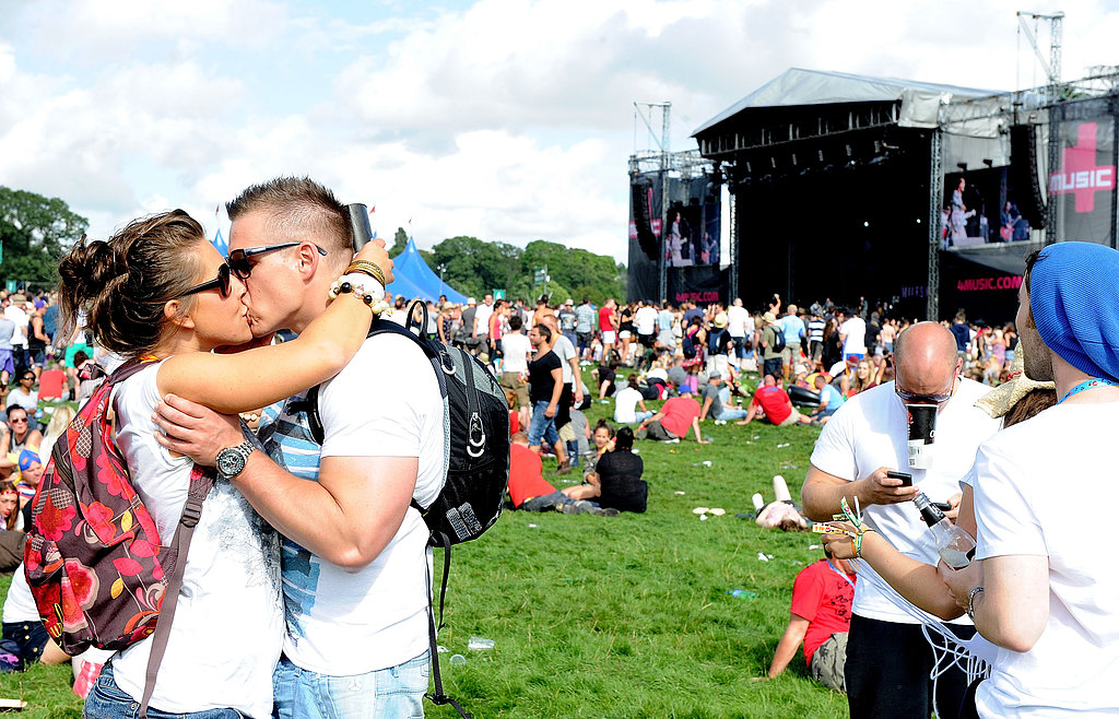 Fans embraced at the V Festival at Weston Park in Staffordshire, England.
Fans embraced at the V Festival at Weston Park in Staffordshire, England.