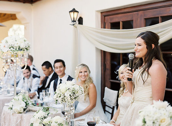 If you've been asked to stand up and say a few words at a wedding, don't fret. Just follow POPSUGAR Love & Sex's simple tips for making a toast without embarrassing yourself.
If you've been asked to stand up and say a few words at a wedding, don't fret. Just follow POPSUGAR Love & Sex's simple tips for making a toast without embarrassing yourself.