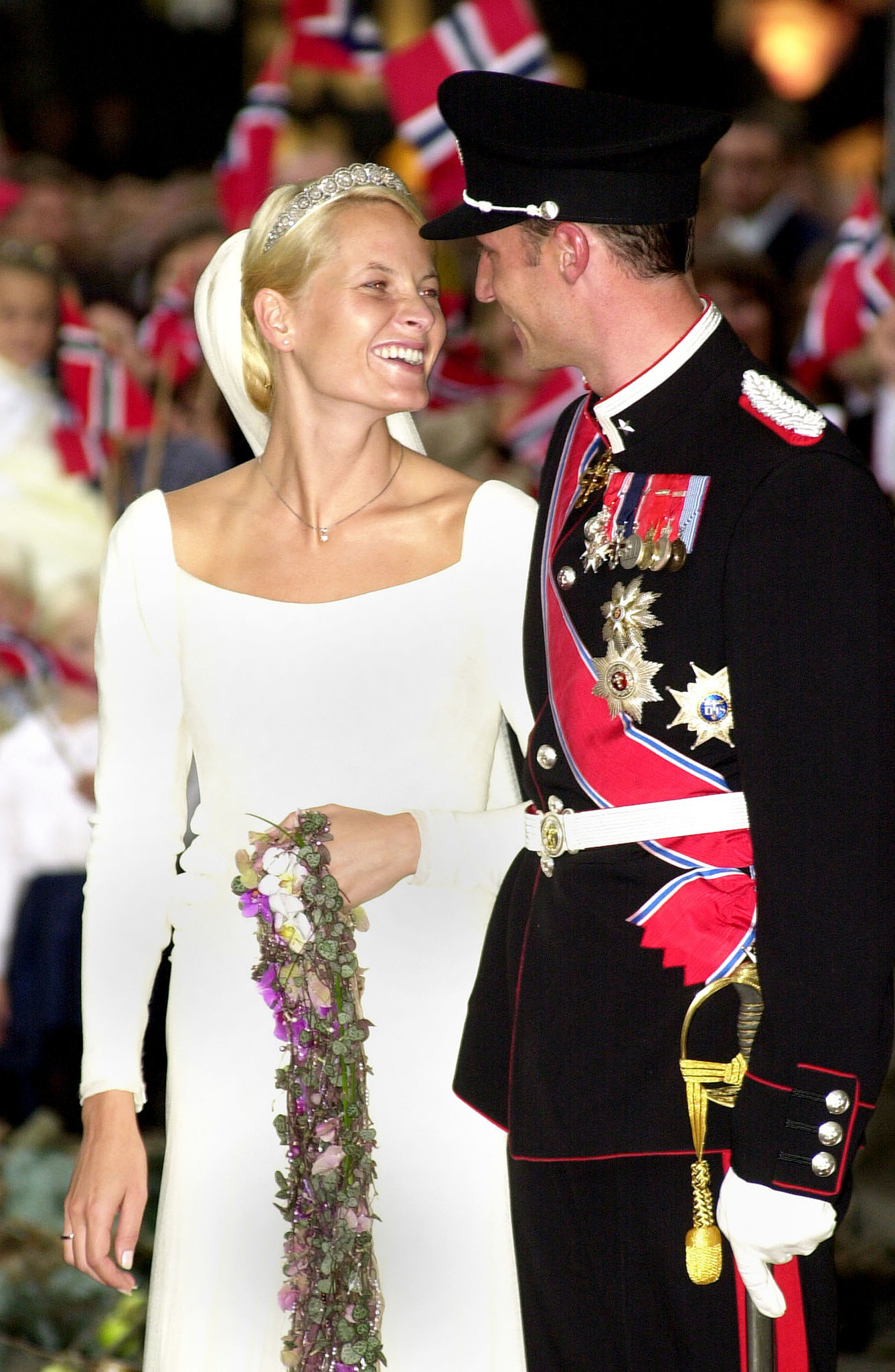 Prince Haakon and Mette-Marit Tjessem Hoiby The Bride: Mette-Marit