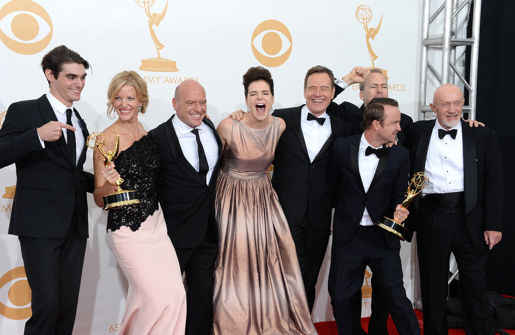 The Breaking Bad actors were excited about their Emmy win in 2013.
The Breaking Bad actors were excited about their Emmy win in 2013.