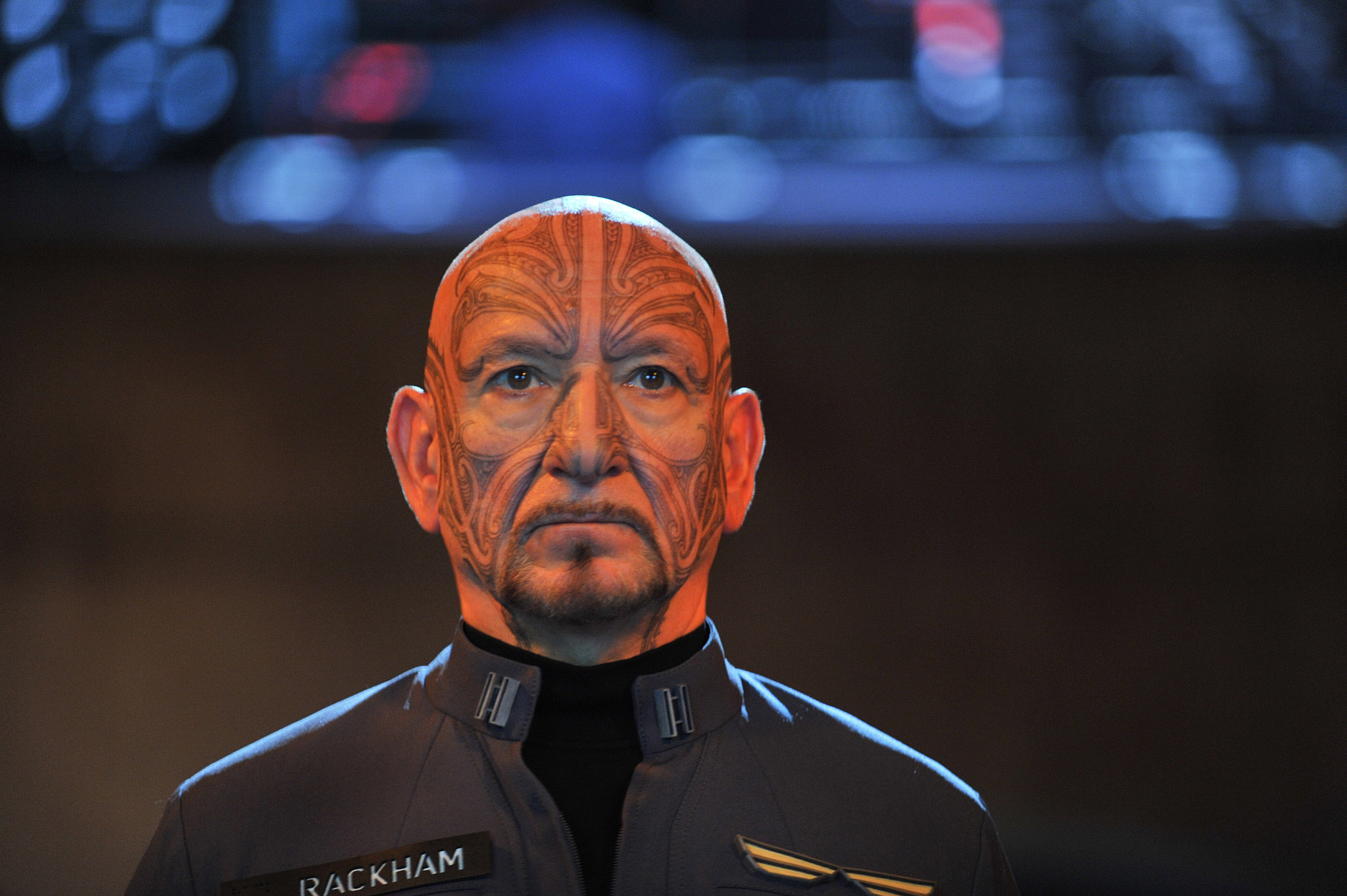 Ben Kingsley sports the facial tattoos Ed Helms will be getting in