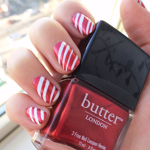 Candy Cane Nail Art Tutorial POPSUGAR Beauty