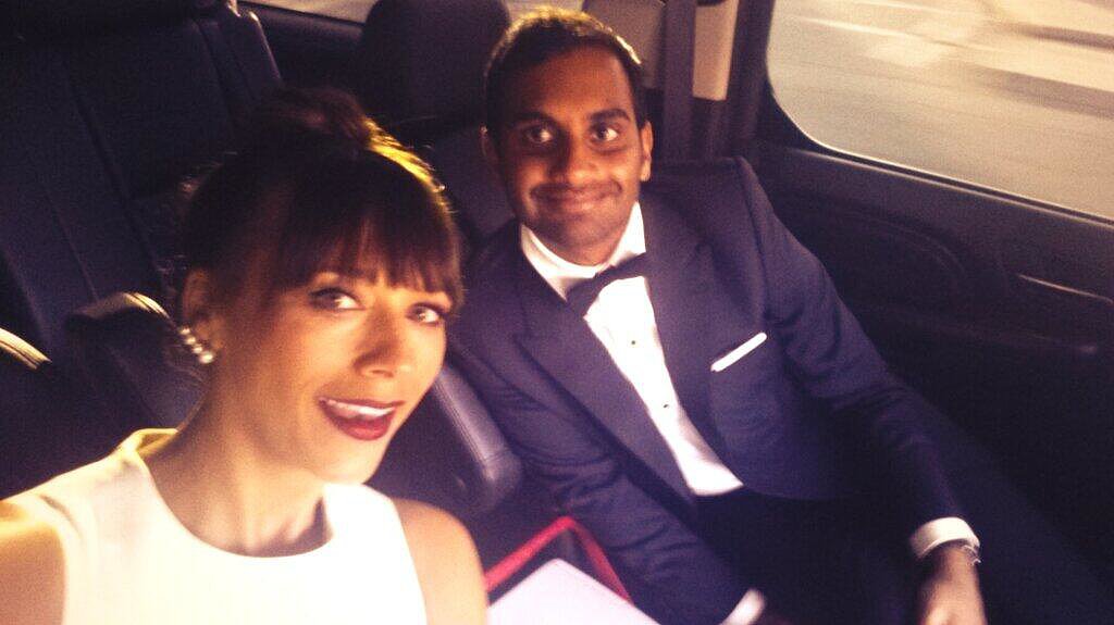 Rashida Jones snapped a selfie with Aziz Ansari on their way to the Golden Globes.
Source: Twitter user iamrashidajones
Rashida Jones snapped a selfie with Aziz Ansari on their way to the Golden Globes.
Source: Twitter user iamrashidajones