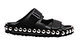 two strap black flat sandals