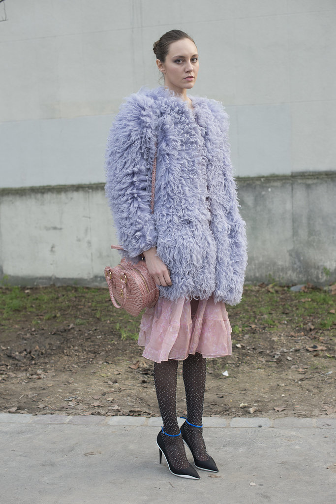 You can take the girl to Men's Fashion Week, but you certainly can't take the girl out of her. This look is all about the most feminine colors and frothiest finishes.
You can take the girl to Men's Fashion Week, but you certainly can't take the girl out of her. This look is all about the most feminine colors and frothiest finishes.