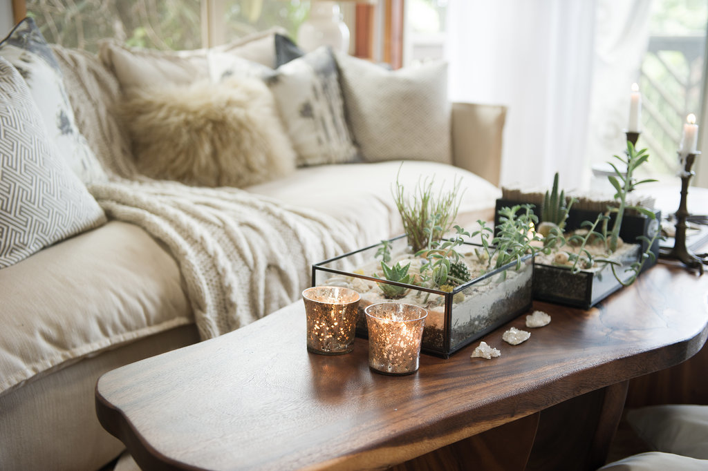 POPSUGAR: Do you have any advice for small-space living?
Kelsi Vande Velden: Get creative. Reimagine the possibilities, and make a floor plan to identify the "dead spaces" that could be better used. In my house, I removed shelves and a door to turn a closet into a foyer. Take advantage of the height of a room; mirrors and light colors will make any space feel larger.
Photo by Ashley Camper
POPSUGAR: Do you have any advice for small-space living?
Kelsi Vande Velden: Get creative. Reimagine the possibilities, and make a floor plan to identify the "dead spaces" that could be better used. In my house, I removed shelves and a door to turn a closet into a foyer. Take advantage of the height of a room; mirrors and light colors will make any space feel larger.
Photo by Ashley Camper