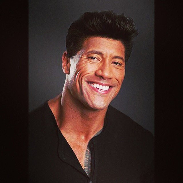 Here's The Rock with Bruno Mars's hair. We Can't Get Enough Cute