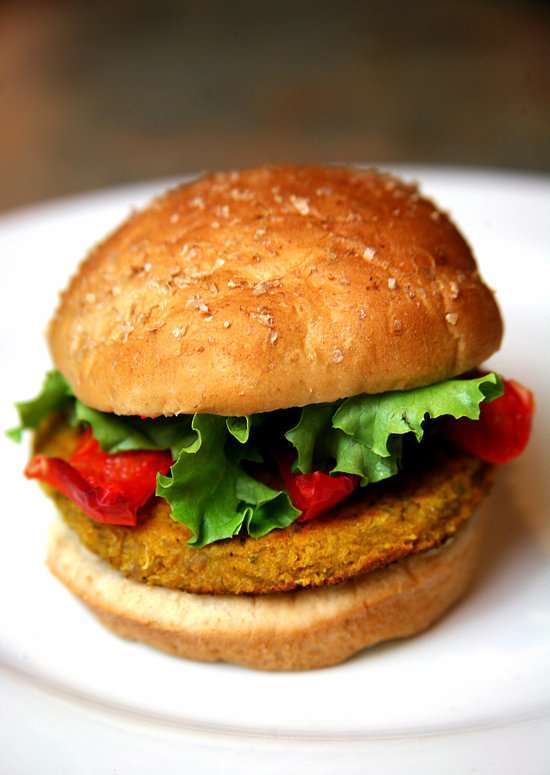 Saturday: Sweet Potato, Chickpea, and Quinoa Veggie Burger