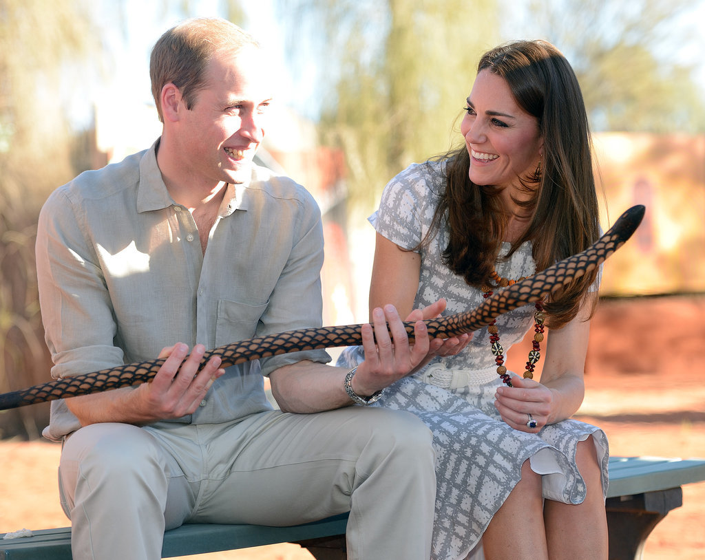 In April 2014, Kate Middleton gave Prince William the look of love while they visited the National Indigenous Training Academy in Ayers Rock, Australia.
In April 2014, Kate Middleton gave Prince William the look of love while they visited the National Indigenous Training Academy in Ayers Rock, Australia.