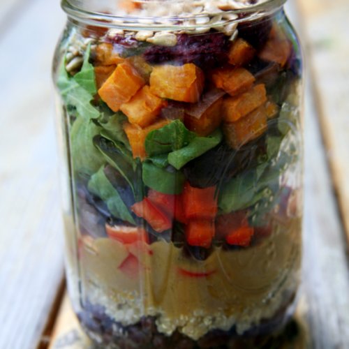 Roasted Sweet Potato and Quinoa Salad With Mango Balsamic Vinaigrette