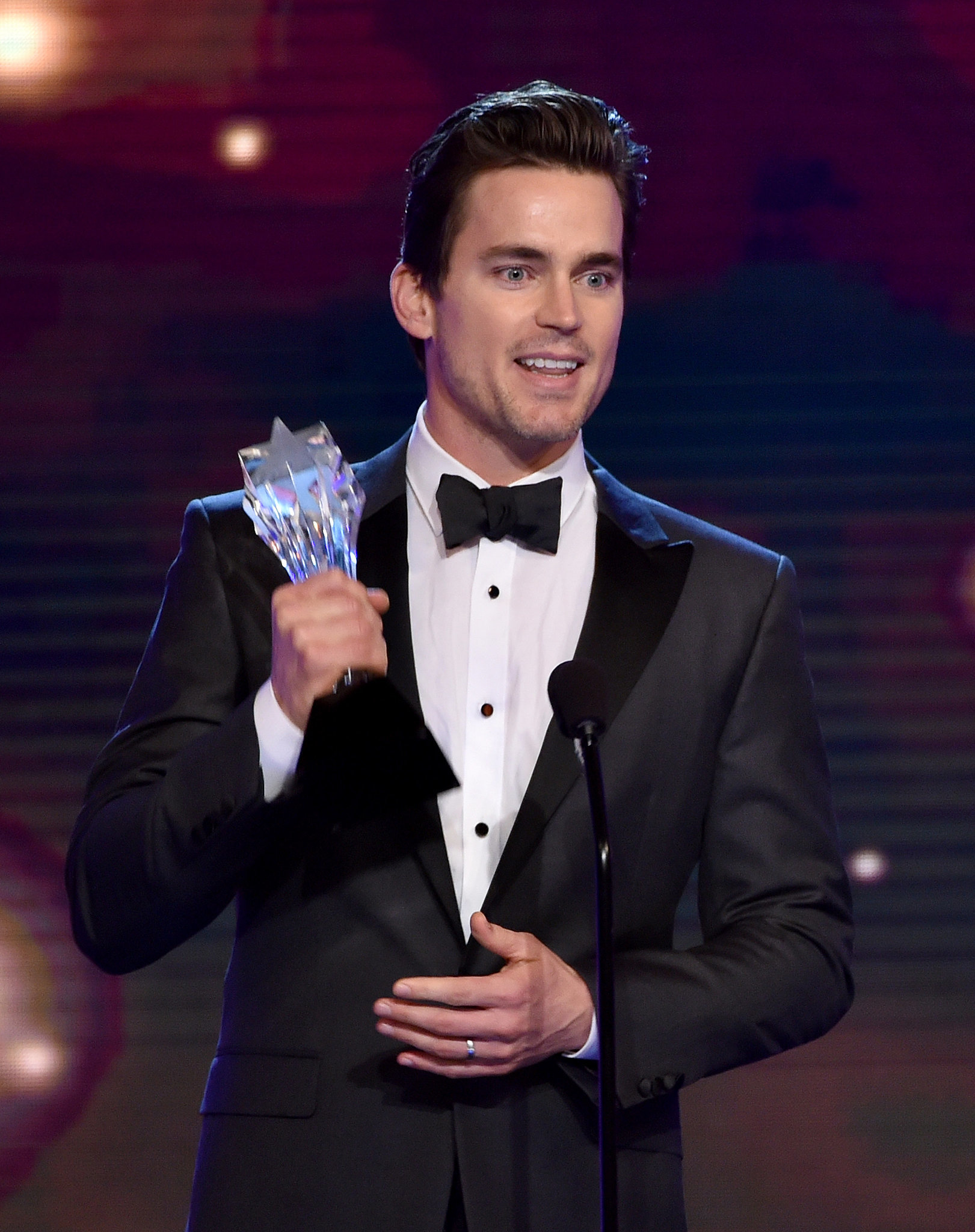 Matt Bomer accepted his award for best supporting actor in a movie or