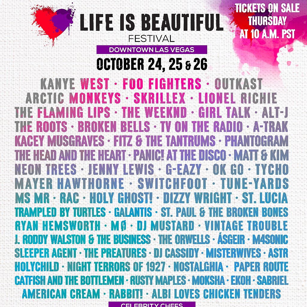 Life Is Beautiful Festival Lineup 2014 Popsugar Celebrity