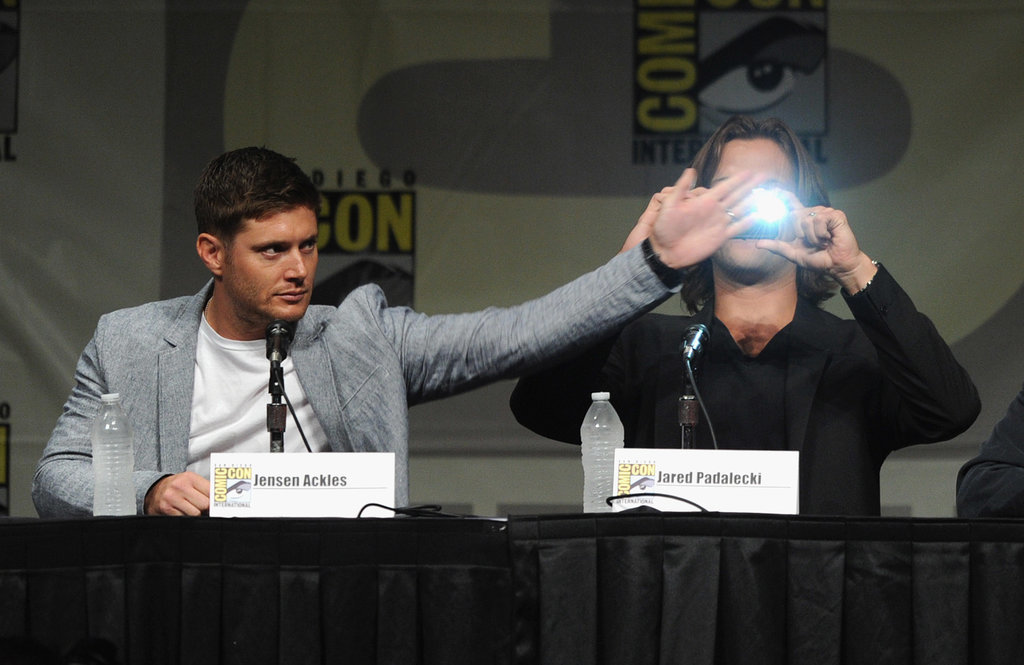 Jensen Ackles didn't let Jared Padalecki get a photo of the crowd as they attended the Supernatural panel in 2012.
Jensen Ackles didn't let Jared Padalecki get a photo of the crowd as they attended the Supernatural panel in 2012.