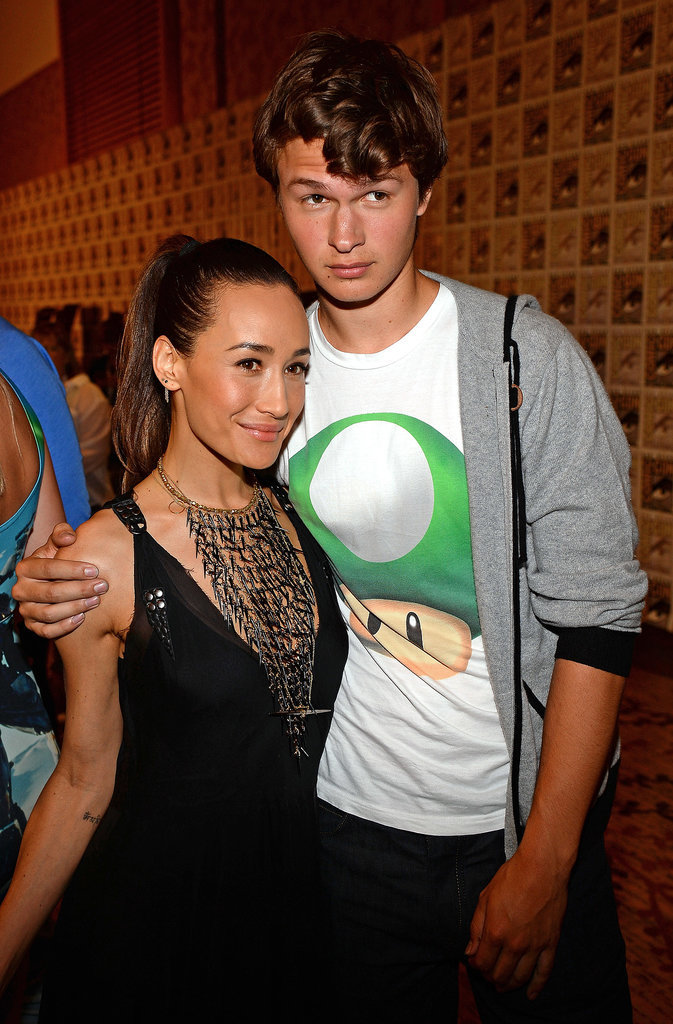 Ansel Elgort hugged Maggie Q at the Divergent press conference in 2013.
Ansel Elgort hugged Maggie Q at the Divergent press conference in 2013.