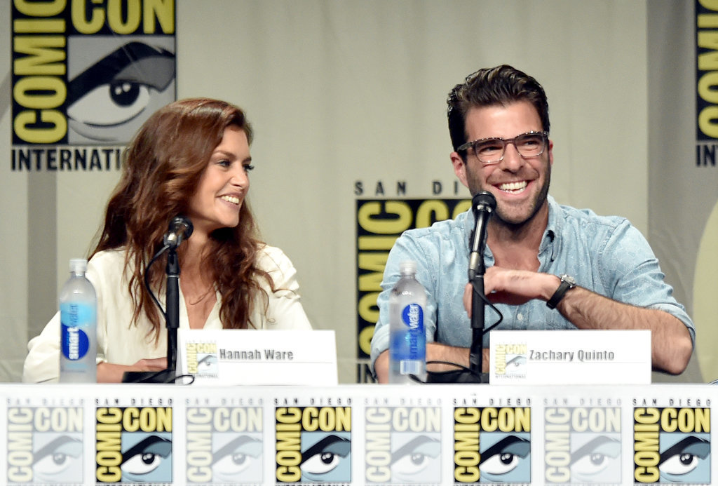 Zachary Quinto and Hannah Ware were all smiles at the Hitman: Agent 47 panel on Friday.
Zachary Quinto and Hannah Ware were all smiles at the Hitman: Agent 47 panel on Friday.