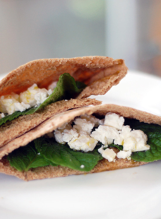 Pita Sandwich With Feta Cheese and Mint Pita Sandwich With Feta Cheese and Mint