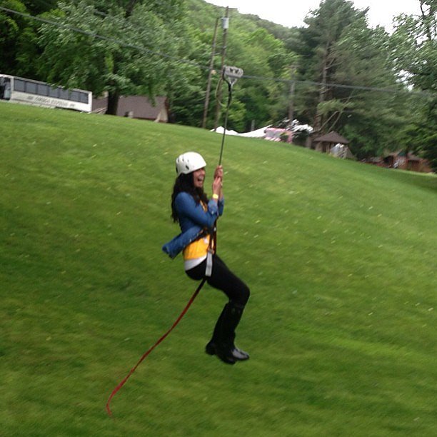 Pretending This Zipline Is Not at All Scary Pretending This Zipline Is Not at All Scary