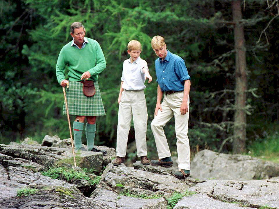 Harry took a hike with William and Charles during a Summer vacation at Balmoral Castle in 1997.
Harry took a hike with William and Charles during a Summer vacation at Balmoral Castle in 1997.