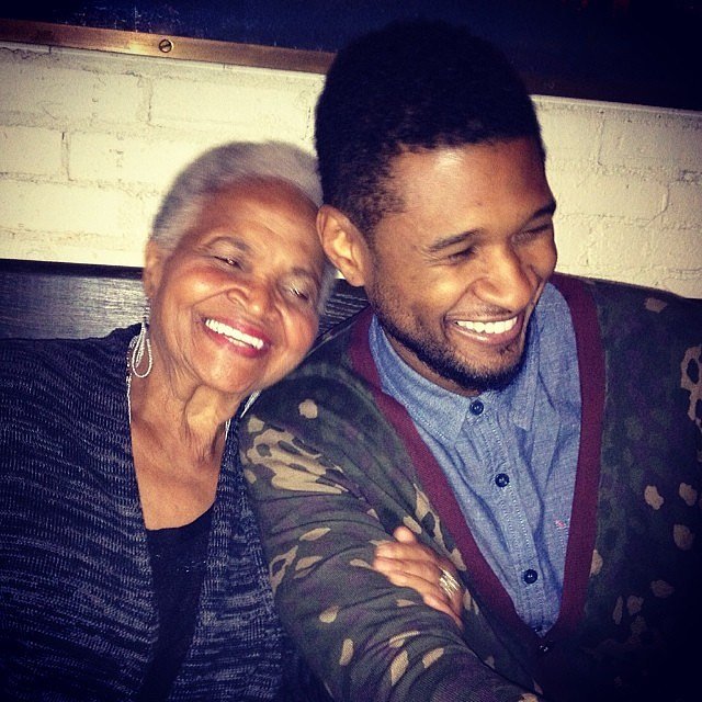 Usher shared this heartwarming photo of himself and his "Nanny" on her birthday in February 2014.
Usher shared this heartwarming photo of himself and his "Nanny" on her birthday in February 2014.