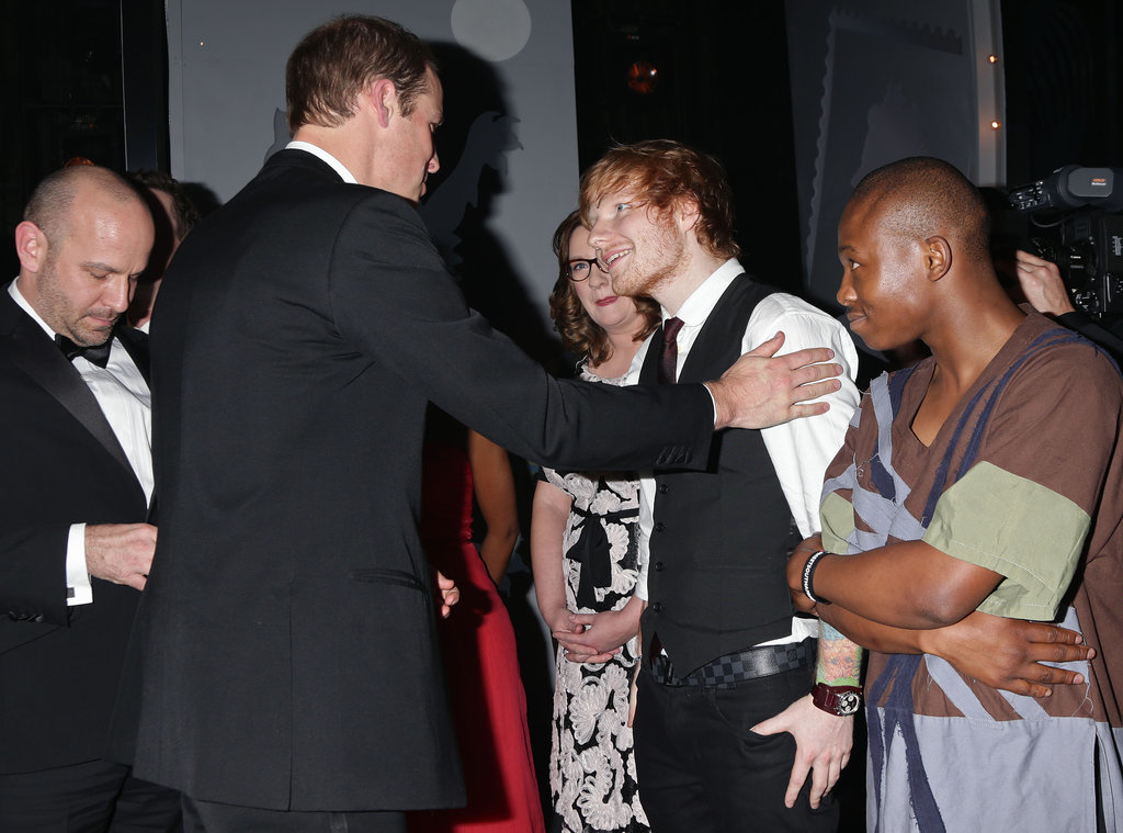 In November 2014, Wills gave Ed Sheeran a warm greeting at the Royal Variety performance.
In November 2014, Wills gave Ed Sheeran a warm greeting at the Royal Variety performance.