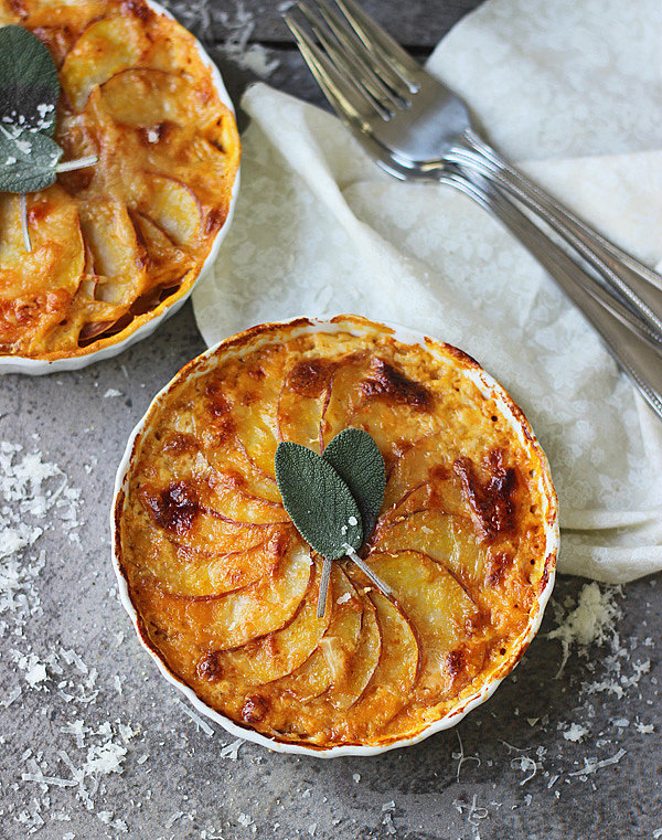 Pumpkin and Potato Gratins With Gruyère and Sage Pumpkin and Potato Gratins With Gruyère and Sage