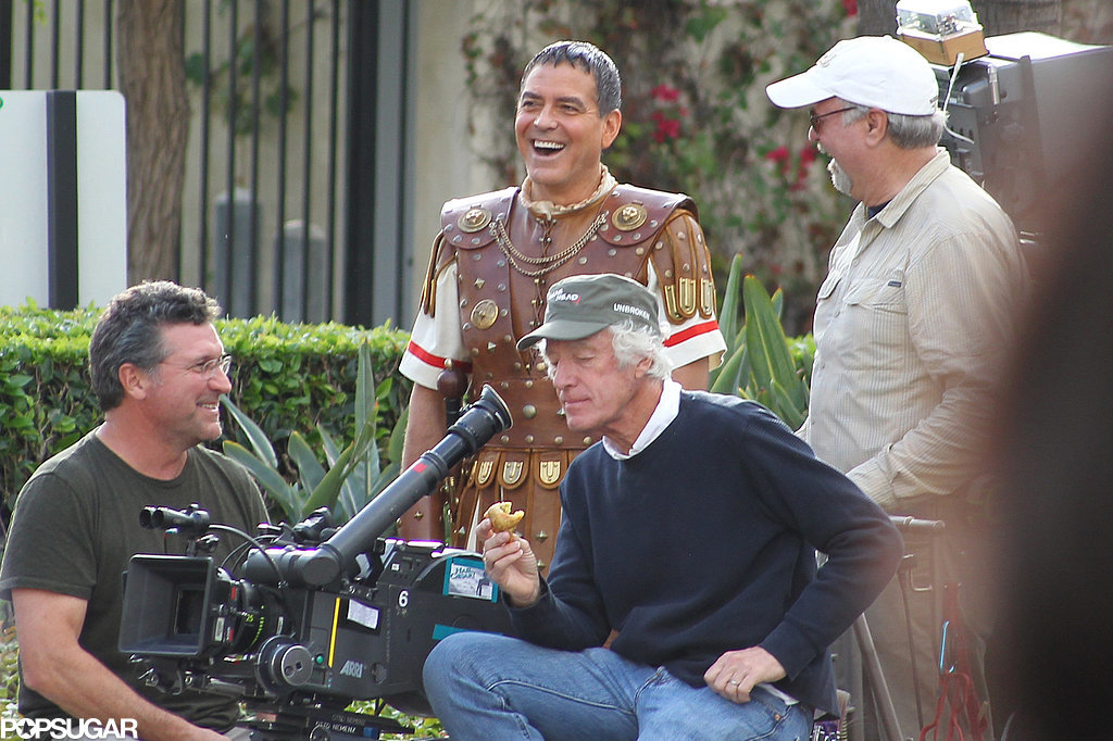 Hail Caesar filming in L A - George Clooney on the set George-Clooney-Set-Hail-Caesar-Pictures