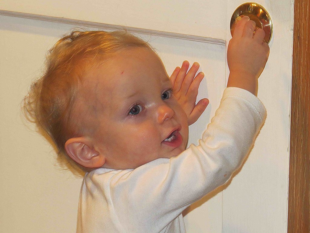 Locking the door is much easier than explaining what Mommy and Daddy are doing behind it.