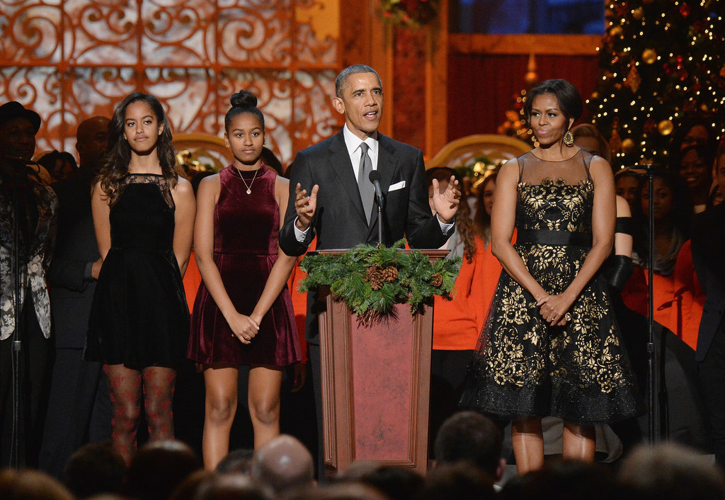 Malia, Sasha, Barack, and Michelle Channeled the Holiday Season Malia, Sasha, Barack, and Michelle Channeled the Holiday Season