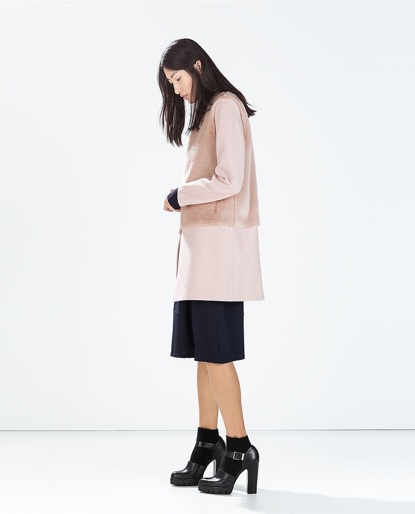 Zara Combination Fur and Wool Coat