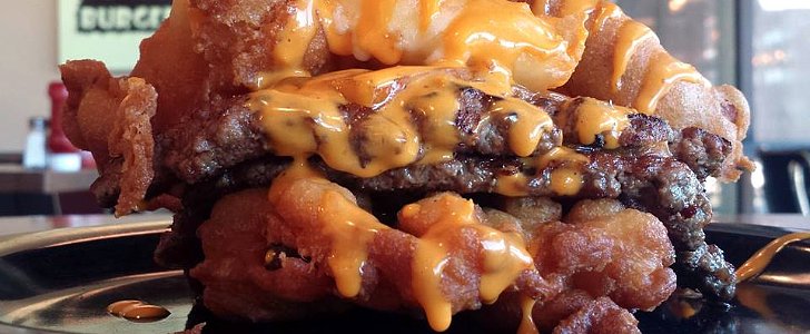 This Funnel-Cake Burger Is a Heart Attack Waiting to Happen