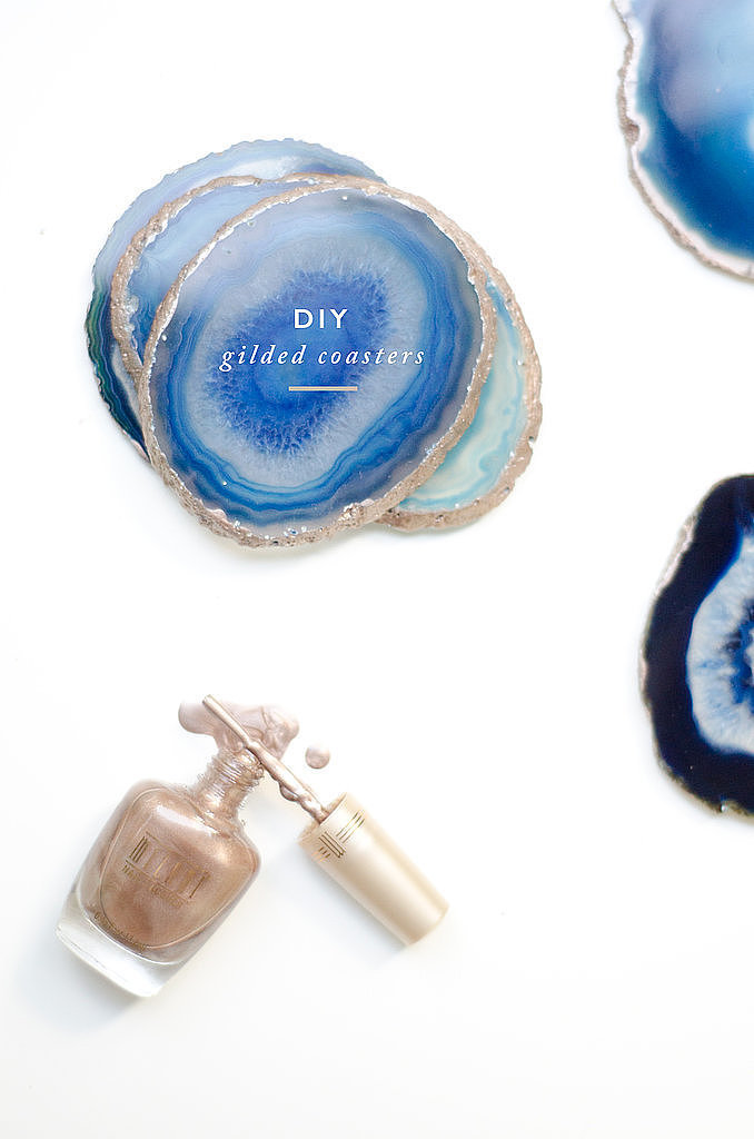 Who knew pairing cheap geode slices and metallic nail polish could look so expensive? See how this blogger created these DIY gilded coasters.
Who knew pairing cheap geode slices and metallic nail polish could look so expensive? See how this blogger created these DIY gilded coasters.