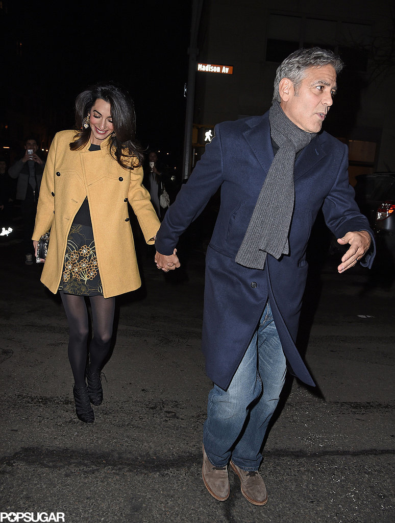 George Clooney and Amal out for dinner on the Upper East Side at Kappo Masa George-Clooney-Amal-Alamuddin-Holding-Hands-Pictures