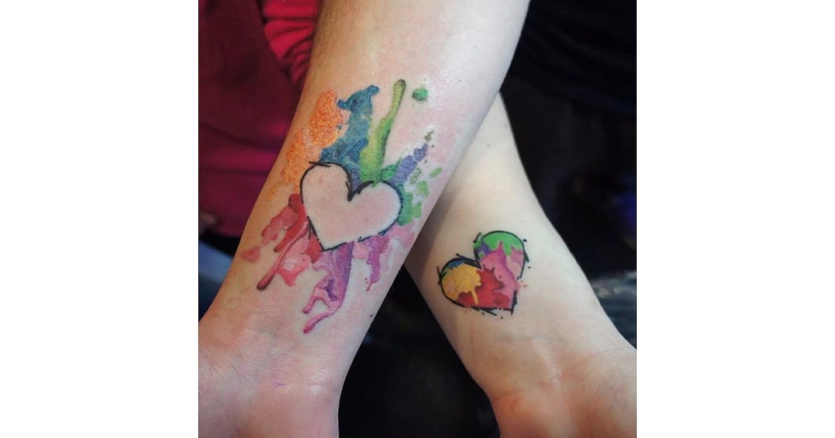 Watercolor Heart Puzzle Pieces 33 Matching Tattoos For Couples Who 8656