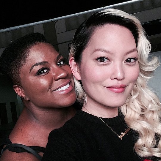 Hana Mae Lee snapped a selfie with a smiley Ester Dean while shooting Pitch Perfect 2 - Hana-Mae-Lee-snapped-selfie-smiley-Ester-Dean-while-shooting