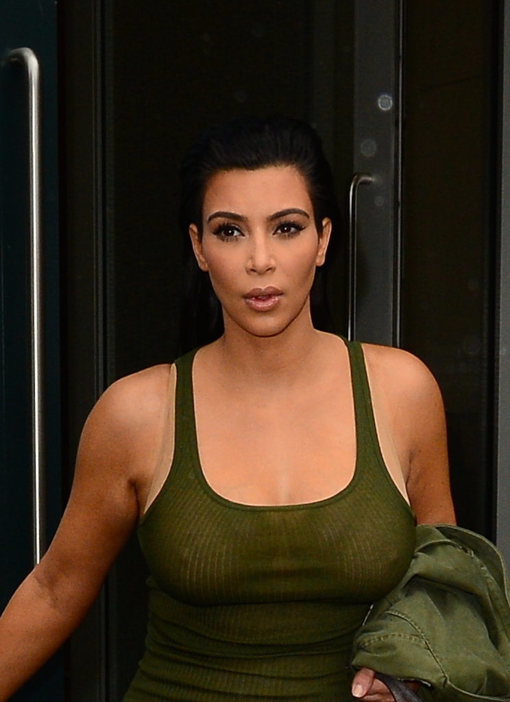 Kim Kardashian Wearing Sheer Tank Dress In New York City Popsugar Fashion 
