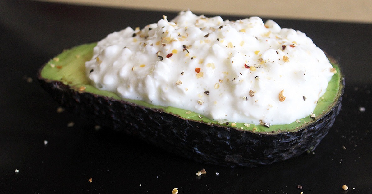 Avocado and Cottage Cheese Snack POPSUGAR Fitness