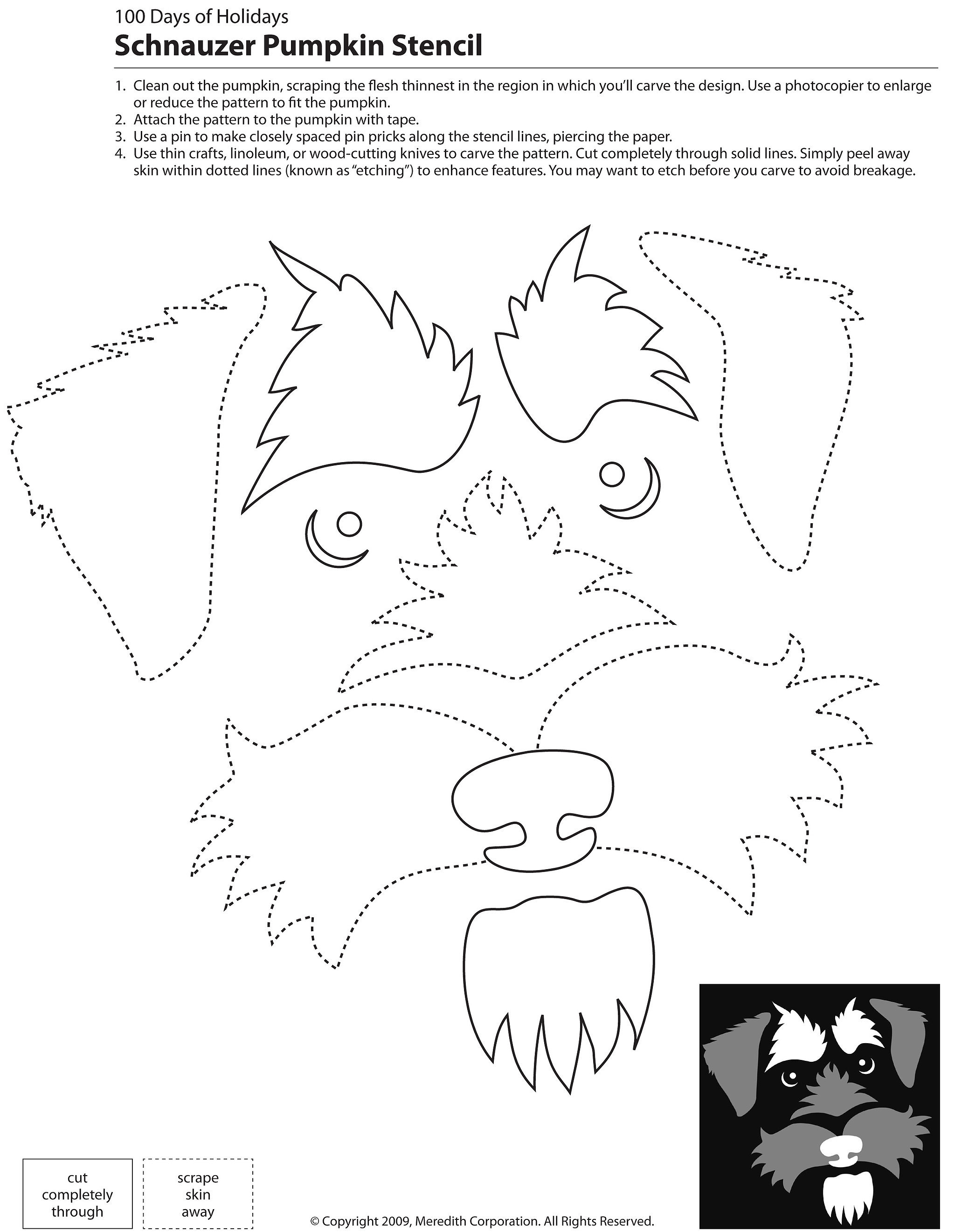 Pumpkin Carving Template Dog